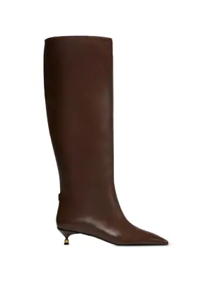 Высокие кожаные сапоги на каблуке Lisa