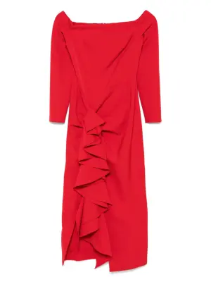 Платье миди с открытыми плечами