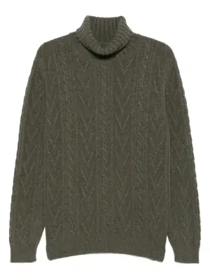 свитер фактурной вязки с высоким воротником