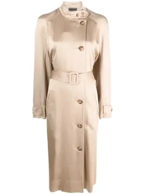 Двубортное пальто с поясом