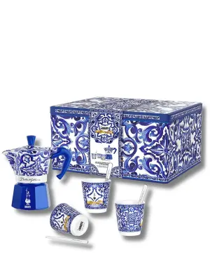 Набор Moka Express Blu Mediterraneo из коллаборации с Dolce & Gabanna