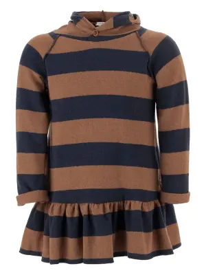 Платье в полоску с капюшоном