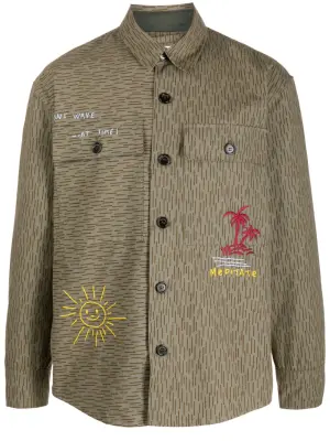 Полосатая рубашка с вышитым логотипом