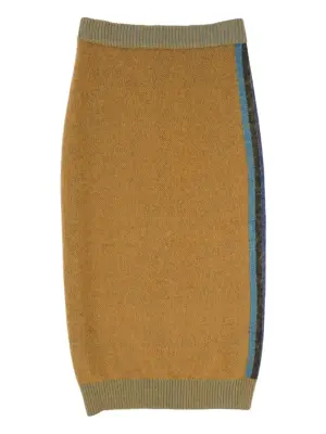 Юбка миди с отделкой в полоску