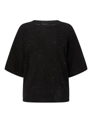 топ с короткими рукавами и блестками