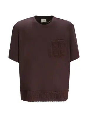 Футболка с вязаным карманом