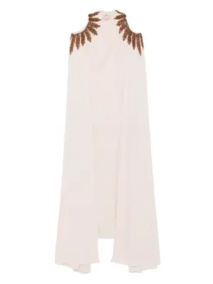 декорированное платье с кейпом