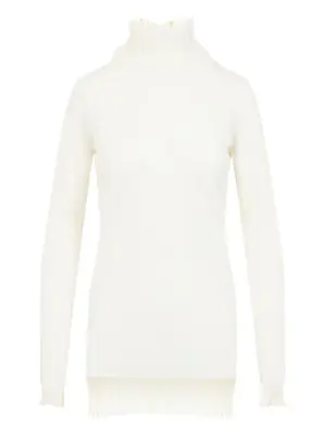 платье миди в рубчик с высоким воротником