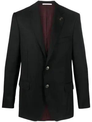 Однобортный пиджак с брошью