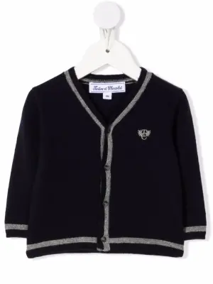 кашемировый кардиган с вышитым логотипом