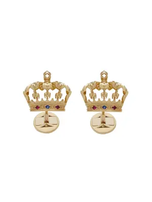 Запонки из желтого золота в форме короны