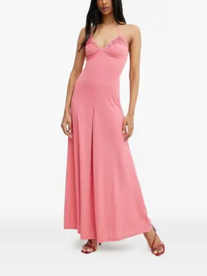 Платье миди с вырезом халтер