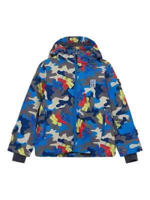 Куртка с капюшоном и камуфляжным принтом