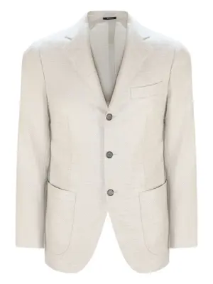 Однобортный пиджак с узором в елочку