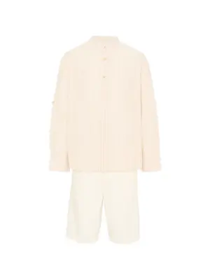 Комплект с полосатыми шортами