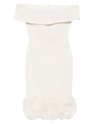 декорированное платье миди с открытыми плечами