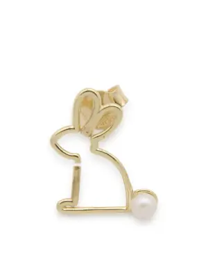 Серьга Conejito из желтого золота с жемчугом
