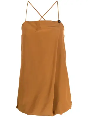 Шелковый топ с квадратным вырезом