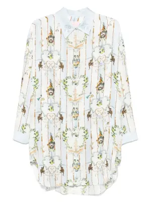 Шелковая рубашка с графичным принтом