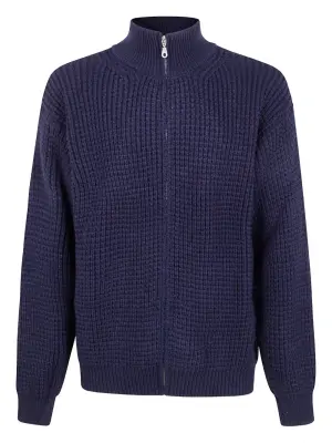 Кардиган с молнией и воротником-стойкой