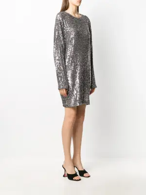 Платье с длинными рукавами и пайетками