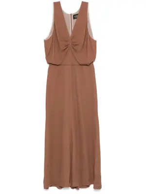 Платье миди с V-образным вырезом