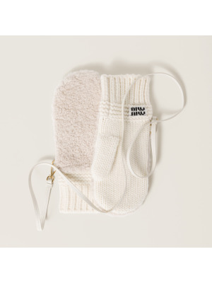 Варежки из шерсти, кашемира и меха овчины