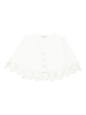 Блузка на пуговицах с кружевом