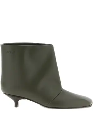 Кожаные ботильоны Cizin на каблуке 30 мм с квадратным носком