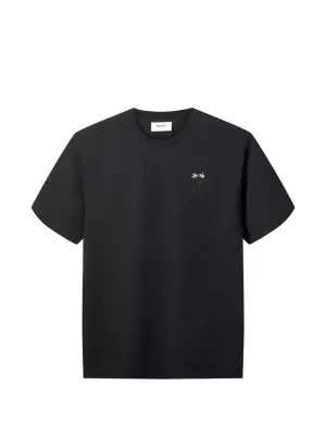 Футболка с вышивкой в виде цветов