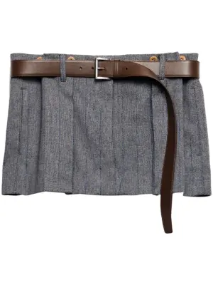 юбка в тонкую полоску со складками