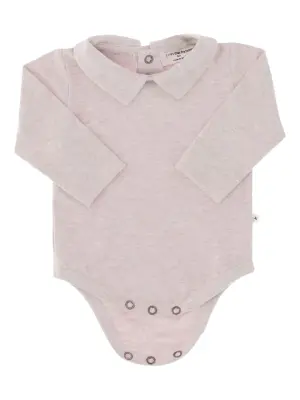 Боди с длинными рукавами и воротником