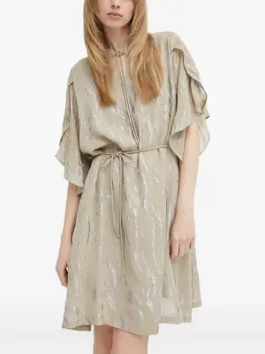 Ярусное платье мини OdiaBBParez с эффектом металлик