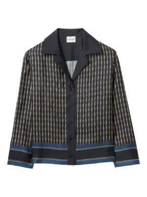 шелковый топ с принтом