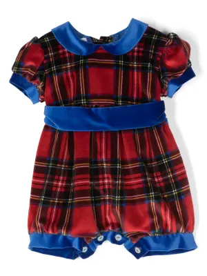 Tartan cotton romper