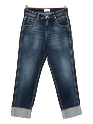 Укороченные джинсы с подворотами