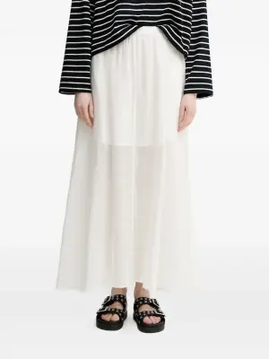Расклешенная юбка миди с эластичным поясом