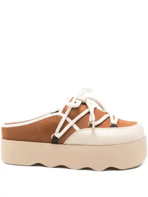 Шлёпанцы на платформе с шнуровкой