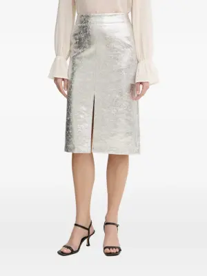 Миди-юбка с разрезом спереди