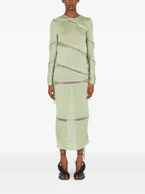 Платье миди с плетеной вставкой