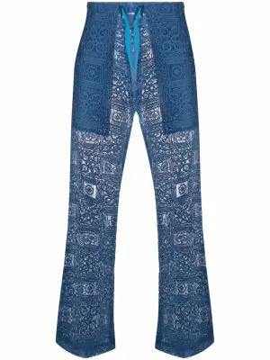 кружевные брюки широкого кроя