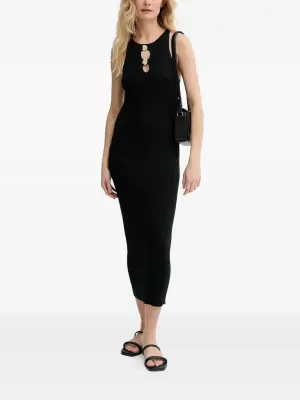 Платье миди в рубчик