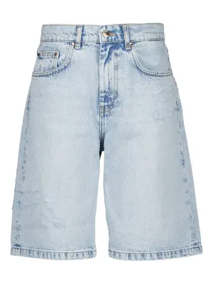 Джинсовые шорты с эффектом потертости