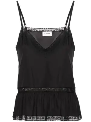 Шелковый топ с кружевом