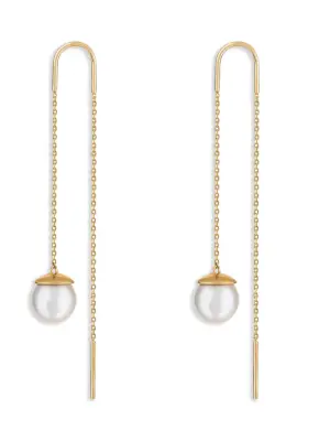 Серьги Oxygen из желтого золота с жемчугом