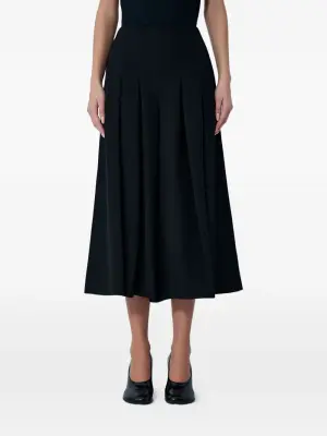 Плиссированные укороченные брюки-палаццо