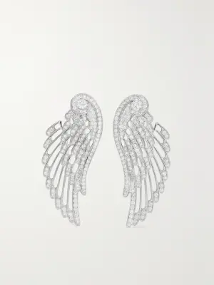 Серьги Wings Embrace из 18-каратного белого золота с бриллиантами