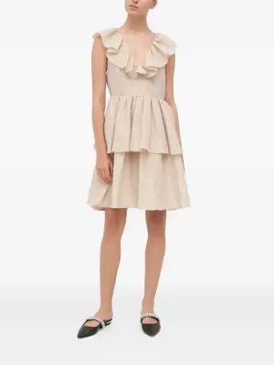 Платье мини с оборками