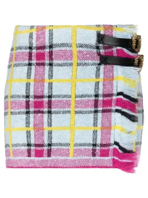 Твидовая юбка мини в клетку