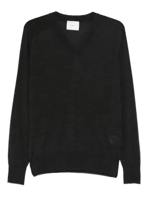 Топ с V-образным вырезом и длинными рукавами